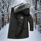 Winterjas heren waterafstotende parka met bontkraag en capuchon 1