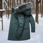 Winterjas heren waterafstotende parka met bontkraag en capuchon 2