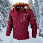 Winterjas heren waterafstotende parka met kunstbontkraag 2