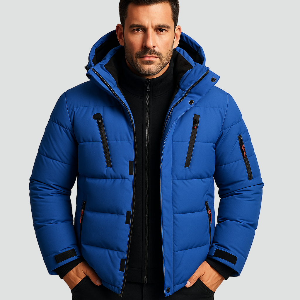 Winterjas heren waterafstotende puffer met capuchon 1