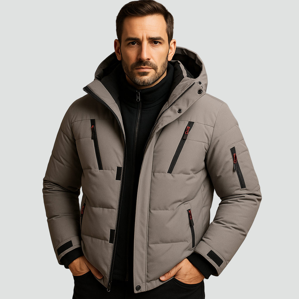 Winterjas heren waterafstotende puffer met capuchon 2