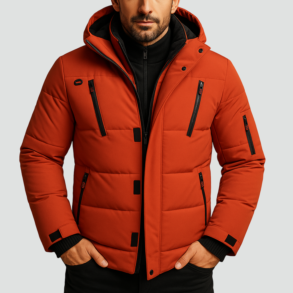 Winterjas heren waterafstotende puffer met capuchon 4