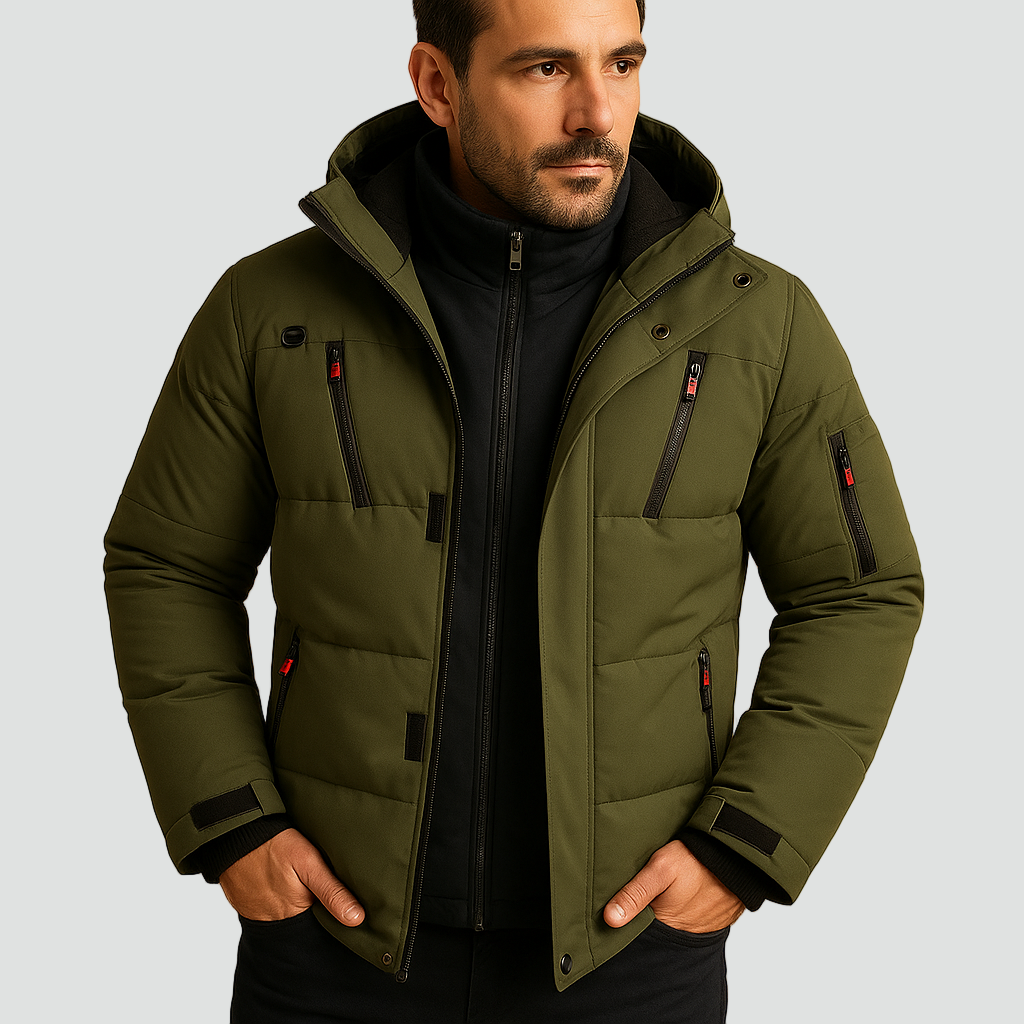 Winterjas heren waterafstotende puffer met capuchon 5