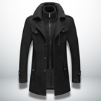 Winterjas heren wollen jas met dubbele kraag en knoopsluiting 3