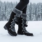 Winterlaarzen dames halfhoog met veters en warme voering 1