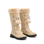 Winterlaarzen dames halfhoog met veters en warme voering 3