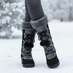 Winterlaarzen dames halfhoog met veters en warme voering 4