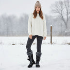 Winterlaarzen dames halfhoog met veters en warme voering 7