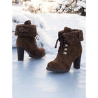 Winterlaarzen dames met veters en warme voering 10
