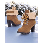 Winterlaarzen dames met veters en warme voering 4