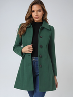 Wollen trenchcoat dames met enkele rij knopen en getailleerde pasvorm 10