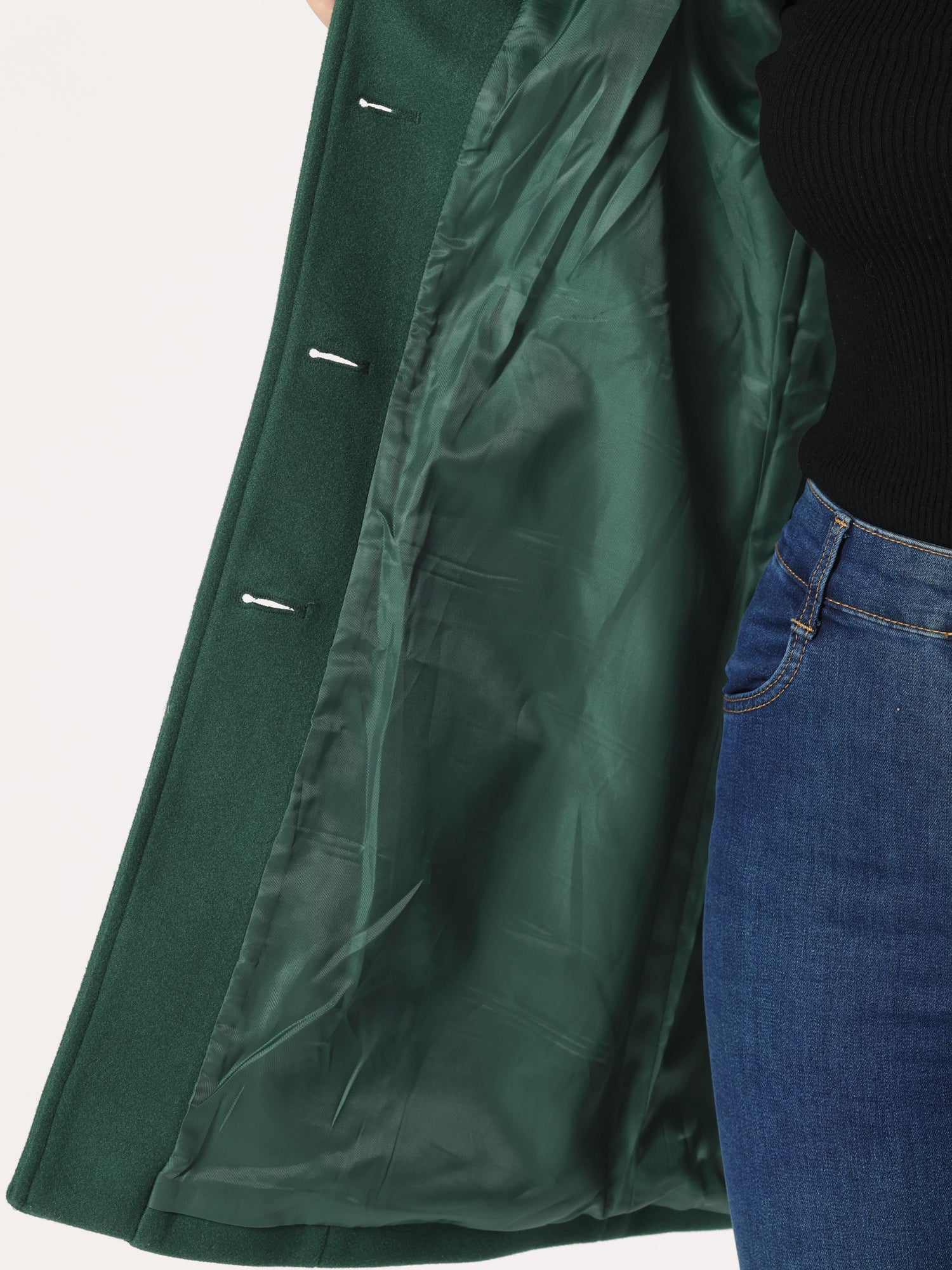 Wollen trenchcoat dames met enkele rij knopen en getailleerde pasvorm 11