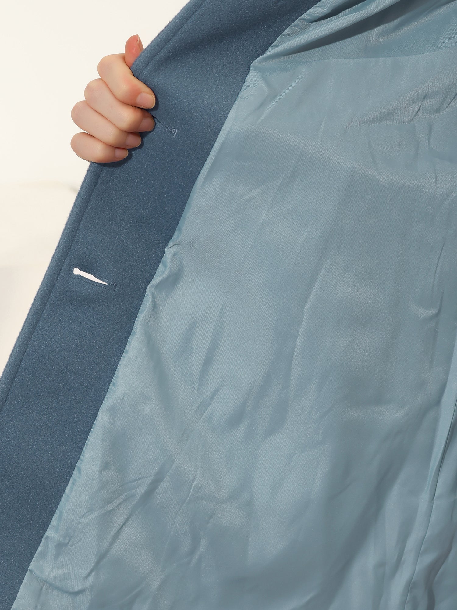 Wollen trenchcoat dames met enkele rij knopen en getailleerde pasvorm 17