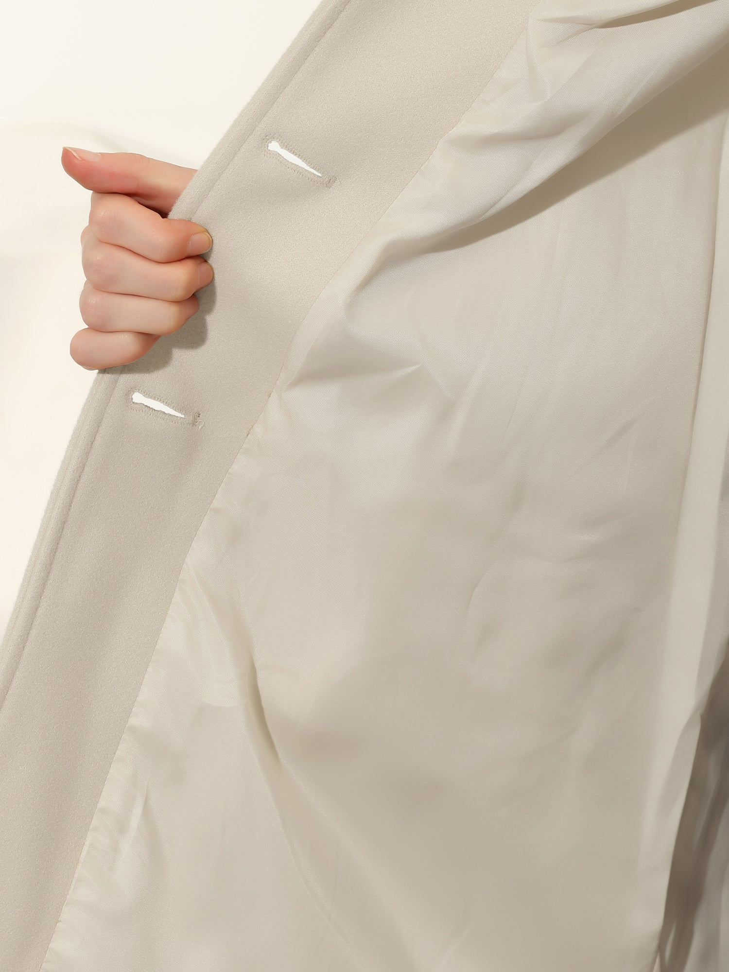 Wollen trenchcoat dames met enkele rij knopen en getailleerde pasvorm 19