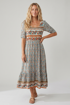 Anaïs - Bohemian midi zomerjurk met print dames