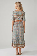 Anaïs - Bohemian midi zomerjurk met print dames