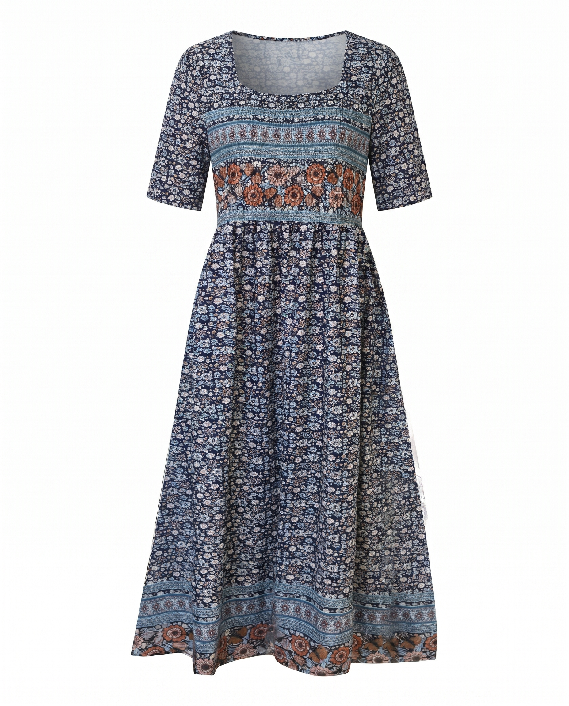 Anaïs - Bohemian midi zomerjurk met print dames
