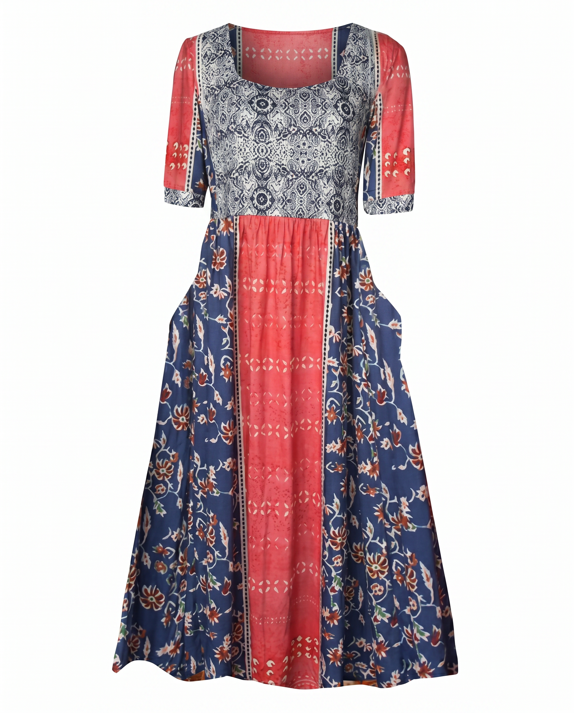 Anaïs - Bohemian midi zomerjurk met print dames