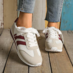 Lage sneakers dames met veters, mesh bovenwerk en gewatteerde boord 2
