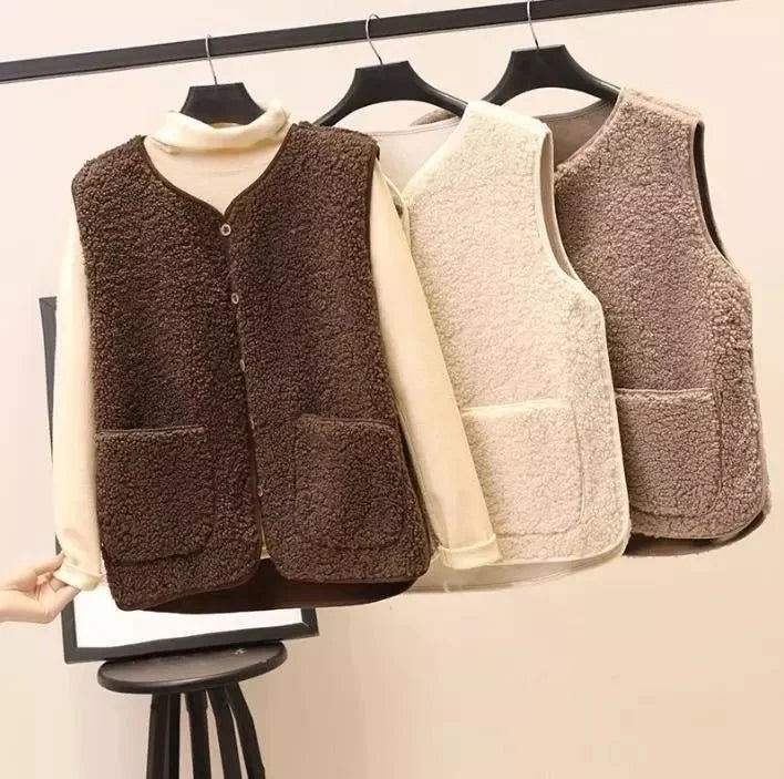 Zacht pluche vest dames met lichte warmte voor het tussenseizoen 11