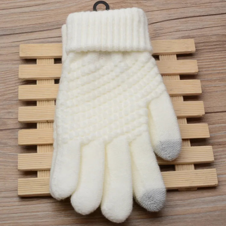 Zachte gebreide handschoenen dames met touchscreen 19