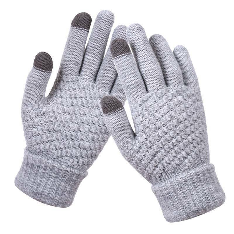 Zachte gebreide handschoenen dames met touchscreen 2