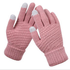 Zachte gebreide handschoenen dames met touchscreen 3