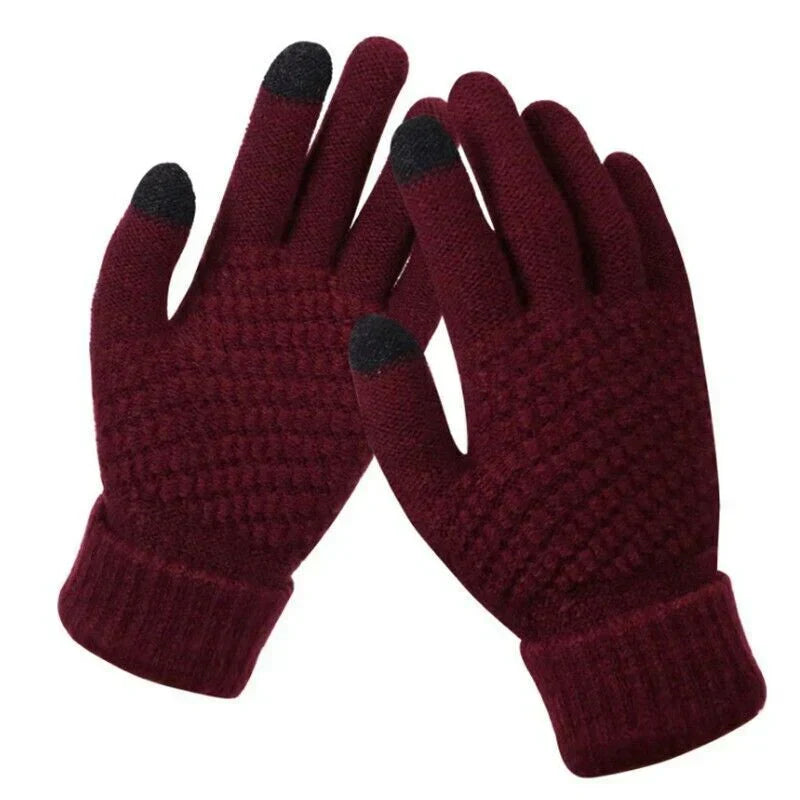Zachte gebreide handschoenen dames met touchscreen 6