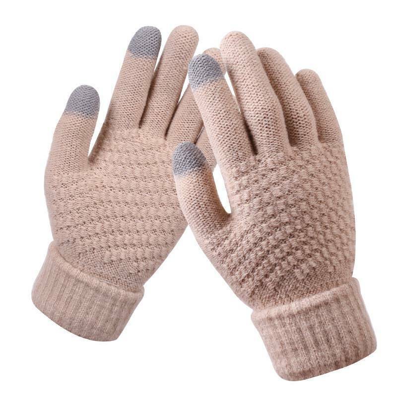 Zachte gebreide handschoenen dames met touchscreen 7