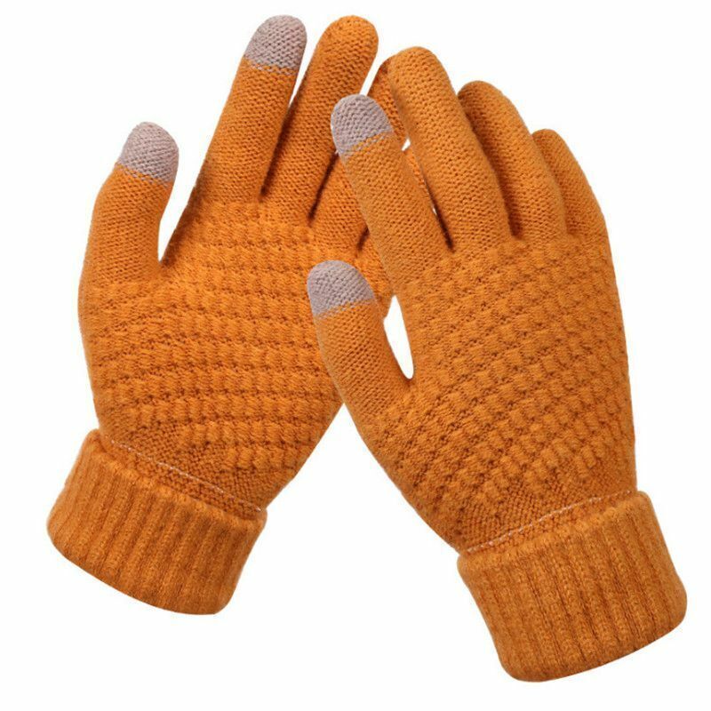 Zachte gebreide handschoenen dames met touchscreen 8