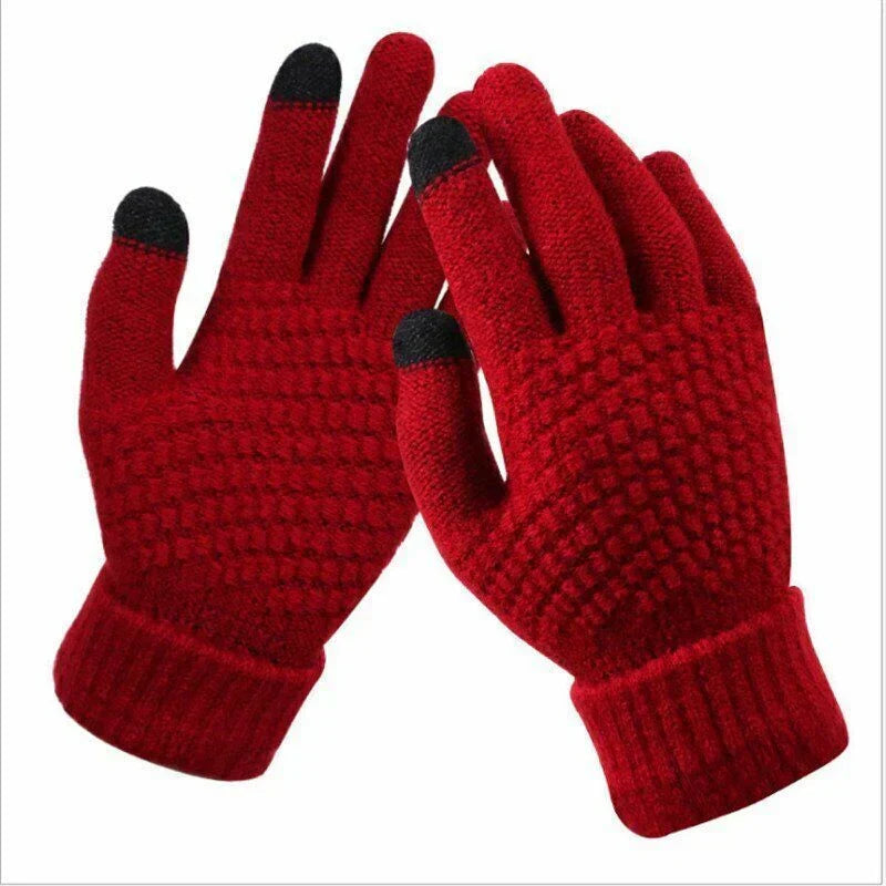 Zachte gebreide handschoenen dames met touchscreen 9