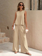 Arianna - Zomerse tweedelige set met top en casual broek dames