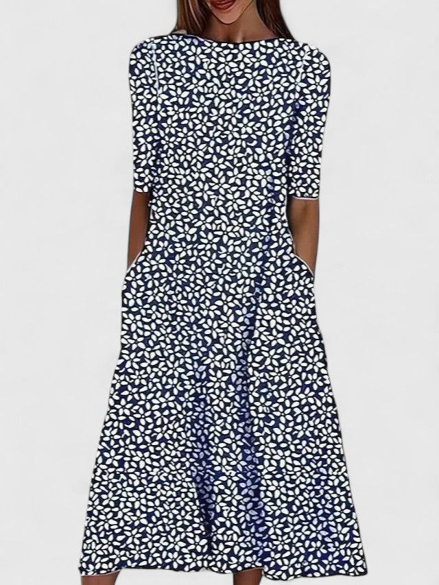 Fabienne - Midi jurk zomer met print dames